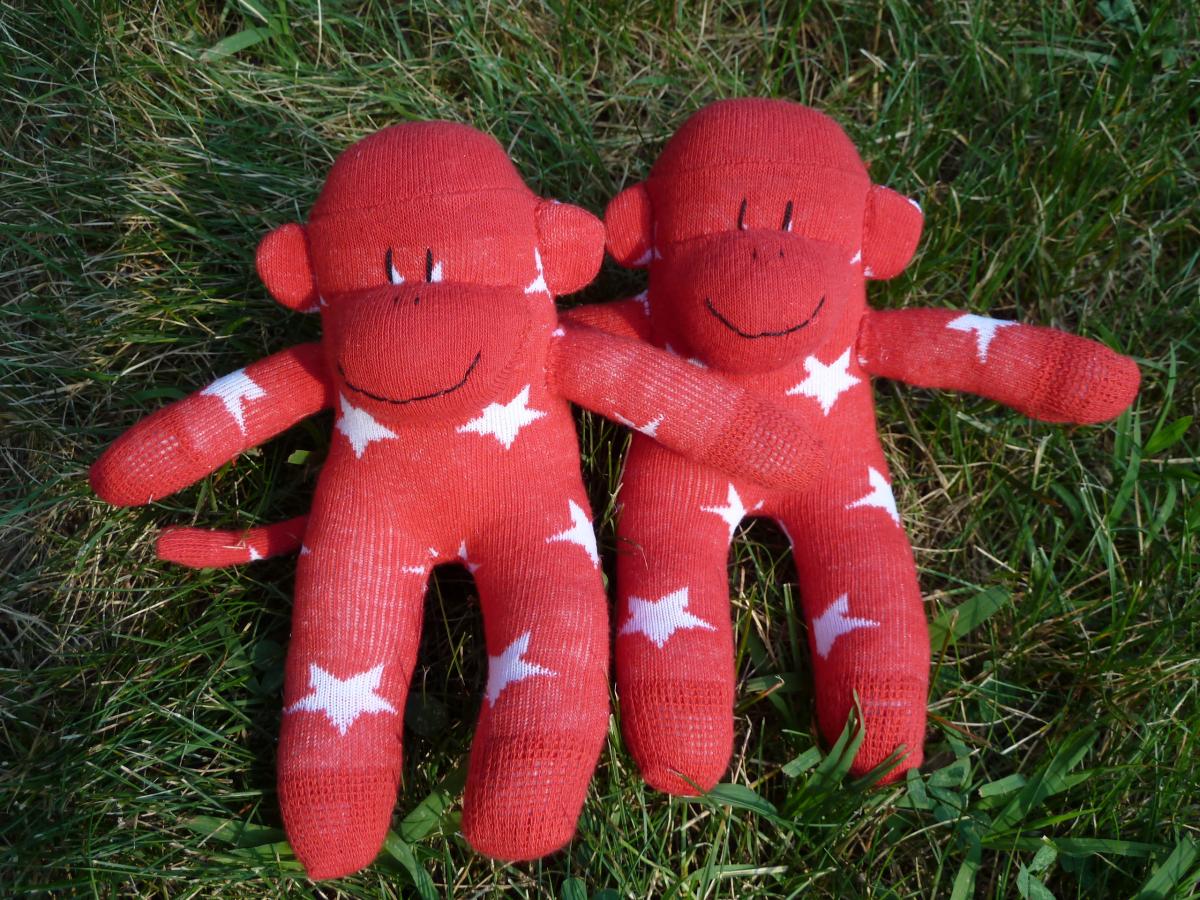 Sock Monkey, Sock Monkey Doll, Sock Monkey Baby, Baby Sock Monkey, Sock Monkey Twins, Twin Sock Monkeys, Red Sock Monkey, Stars